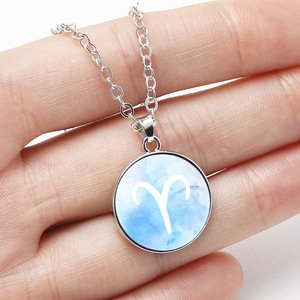 Collier pendentif en alliage simple Douze Constellations : Lion, Taureau, Gémeaux, <span class=keywords><strong>Vierge</strong></span>, Cancer, Bélier, <span class=keywords><strong>Verseau</strong></span>, Sagittaire - Product Image 3