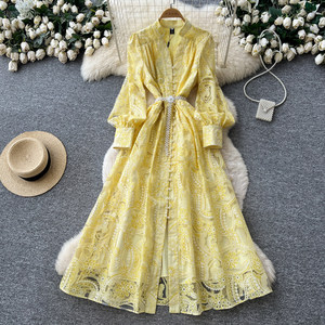 <span class=keywords><strong>Abito</strong></span> Elegante in <span class=keywords><strong>Tulle</strong></span> Ricamato di Lusso per Donna, Maniche Lunghe, Vita Sottile, Linea A, Elegante per Ufficio, Cerimonie e Serate Formali - Product Image 1