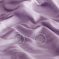 Ensemble de couette 4 pièces en bambou 100% écologique, couleur unie moderne, 300TC, toutes saisons, vente directe d'usine