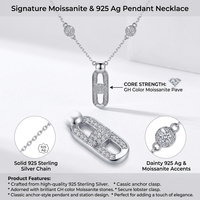 Collier pendentif trombone en argent sterling 925 Kirin, chaîne plaquée rhodium, moissanite, pour femme, vente en gros, OEM ODM