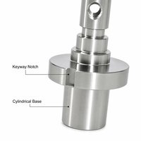Arbre usiné CNC de précision avec bride, arbre de transmission fileté en acier inoxydable avec gorge pour machines industrielles