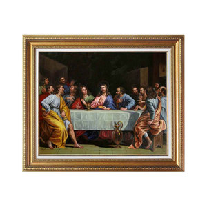 Peint à <span class=keywords><strong>la</strong></span> main Dernière <span class=keywords><strong>Cène</strong></span> Chrétienne Reproduction Peinture À L'huile Sur Toile De Lin Pour <span class=keywords><strong>La</strong></span> Décoration Intérieure - Product Image 1