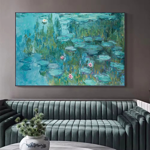 Reproducción de Arte Famoso de Monet, Pintura al Óleo de Flor de Loto Blanco, Impresionista, Hecha a Mano - Product Image 4