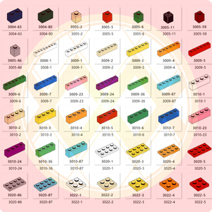 100g/sacchetto 1x1 Piastra con cerniera rotonda su un lato con maniglia, Mattoncini da costruzione, Giocattoli educativi in plastica per l'apprendimento dei bambini - Product Image 4