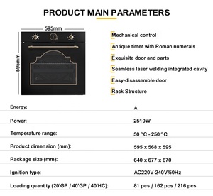 60cm Oven Household Four-Encastrable Inbuilt Horno Eletropizza Built-In Horno Electrico - Product Image 6