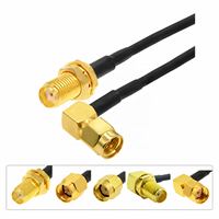 Câble d'extension SMA vers RP-SMA mâle coudé à angle droit RG174, câble coaxial RF Pigtail, adaptateur d'antenne pour routeur WIFI