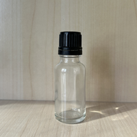 Flacon compte-gouttes en verre transparent de 20 ml avec compte-gouttes et réducteur d'orifice pour huile essentielle, mélange de parfum
