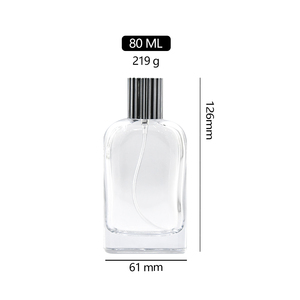 Sang Trọng 80Ml Vuông Chai Nước Hoa Thủy Tinh Thiết Kế Hình Chữ Nhật Nước Hoa Container Phẳng Phun Nước Hoa Phun Với Vàng Sliver Cap - Product Image 6