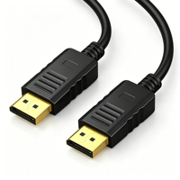   Câble 1.4 4K 144Hz 32.4Gbps plaqué or avec poignée ergonomique pour moniteur, téléviseur, PC, ordinateur de bureau, projecteur, jeux