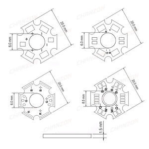 แผ่นฐานโคมไฟอลูมิเนียมบอร์ด PCB แผงระบายความร้อนพื้นผิวหม้อน้ำ20มม. 2 4 6 8พินเย็นสำหรับพลังงานสูง1W 3W 5 W 1 3W 1 3 5 W วัตต์แอลอีดี - Product Image 2