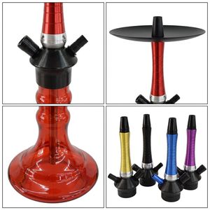 Cachimba de Vidrio Roja con Base de Aleación de Aluminio, 3 Boquillas, para Uso en Bares, Salones y en Casa - Product Image 1