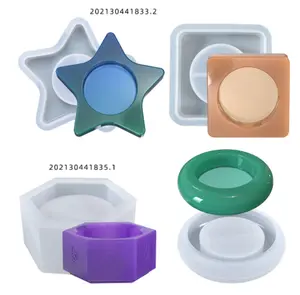 Diy candle silicone mold five-pointed star candle stand family ornaments candle moulds silicone mold