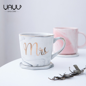 Ensemble de tasses à café FENN Marble MR. & MRS. en céramique avec impression personnalisée, tasses à café en céramique et porcelaine avec logo personnalisé - Product Image 2