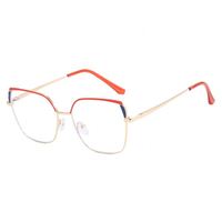 Lunettes de lecture anti-lumière bleue surdimensionnées en métal pour femmes, monture optique tendance pour l'extérieur, cadeau idéal