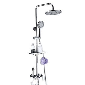 Shower Set All Copper Body Overhead Spray Adjustable Settings Modern Minimalist Design Bathroom Faucet Rain Shower Head - Product Image 2