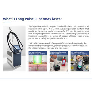 Superlaser CE Advanced <span class=keywords><strong>Alex</strong></span> long pulse pro Max 755nm depilación láser de Alejandrita 1064nm Nd:YAG láser Eliminación de arrugas Tatuaje - Product Image 3