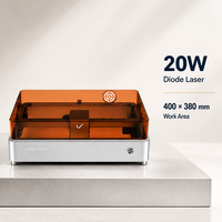 Grabador Láser de Diodo de 20W, Marco de Aleación de Aluminio de 400x380mm, Directo de Fábrica, Listo para Usar, Sin Ensamblaje, para Manualidades en Casa o Taller