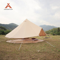 Carpa de campaña Kawagebo Kamp (KK) de 13.1 pies, para 2-6 personas, de poliéster y algodón, tipo yurta, para las cuatro estaciones, tipo tienda de campaña de lona.