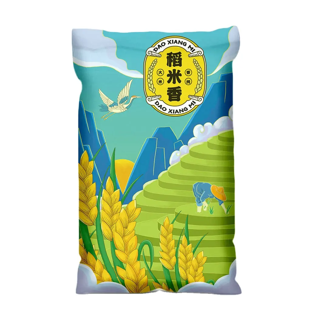 Tipo di prodotto alimentare in plastica riciclata in cina e confezione di sacchetti sacchetto di riso/riso al gelsomino classico 1kg 3kg 5kg