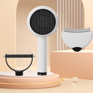 Four-In-One Self-Cleaning <b>Detangling</b> Pet Comb Stainless Steel Massage Dog Thinning Comb with Plastic Material - Product Image 2