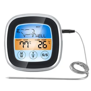 Termometer Digital Layar Sentuh Mini, Alat Pengukur Suhu Oven Makanan Cepat Membaca