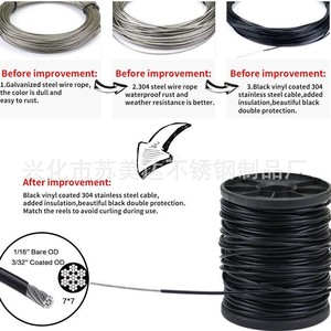 304 Stainless Steel <b>Rope</b> Light Kit With Hooks And Screws For Outdoor Lighting - Product Image 5