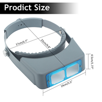 Auble Model 0233 Double Lens Headband Magnifier Binocular Jewelry Magnifying Glass 4 Magnifications Head-Mounted Jewelers Tools
