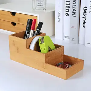 Hot Sales Holz Schreibwaren Lagerung Bambus Büro Schreibtisch Zubehör Organizer