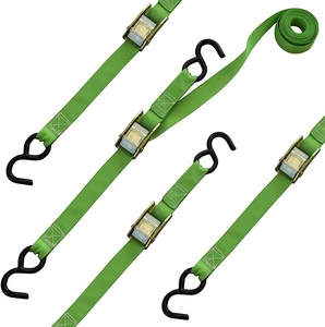 Lot de 4 sangles d'arrimage en polyester pour remorque, 1 pouce, 1500 LBS, avec boucle à came et cliquet pour <span class=keywords><strong>moto</strong></span> - Product Image 1