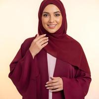 Abaya ouverte pour femmes, longueur des manches 52-62 cm, vêtements islamiques modestes