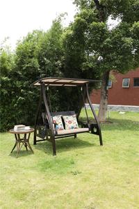 Chaise à bascule pour l'extérieur personnalisée en bois, intérieur, balcon, cour, deux personnes, trois personnes, balançoire de <span class=keywords><strong>jardin</strong></span>, nouveau design de chaise de salle à manger - Product Image 4