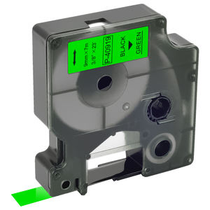 Commercio all'ingrosso di alta qualità 9mm x 7m Nero su Verde Compatibile Dymo D1 Etichetta Nastro Adesivo nero su verde - Product Image 2