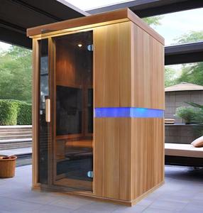 Yeni varış 2-Person Sauna odası moda tam spektrum yakın kızılötesi lamba düşük EMF Wellness için karbon ısıtıcı
