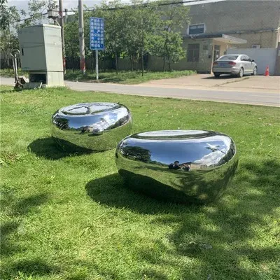 Stainless Steel Mirror Stone Tables Seat Chairs Sculpture Ornaments Garden Park Square Shop Shopping Mall Hotel Metal Art