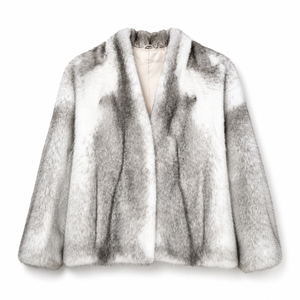 Abrigo de Piel de Visón Cruzado Plateado Blanco para Mujer, Chaqueta Corta de Invierno de Piel Auténtica, Cuello en V, Prenda Exterior de Lujo - Product Image 5