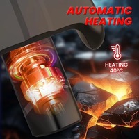 Godet de masturbation masculin électrique télescopique automatique, masseur de prostate vibrant et chauffant avec fonction de poussée, modèle 'Airplane Cup'