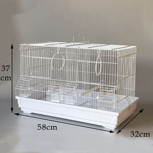 Fabrika toptan yeni tasarlanmış yüksek kaliteli 58*32*37cm çift alanlarda büyük kuş kafesi yetiştiriciliği kuş kafesi papağan kafesi - Product Image 3