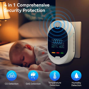 Détecteurs <span class=keywords><strong>de</strong></span> <span class=keywords><strong>monoxyde</strong></span> <span class=keywords><strong>de</strong></span> <span class=keywords><strong>carbone</strong></span> 4-en-1, détecteurs d'alarme <span class=keywords><strong>de</strong></span> gaz naturel à brancher avec alarme double sonore <span class=keywords><strong>et</strong></span> lumineuse, température <span class=keywords><strong>et</strong></span> humidité - Product Image 5