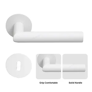 Prix usine décoratif tubulaire blanc verre portes boutons poignées de porte internes luxe moderne pour chambre d'hôtel - Product Image 3