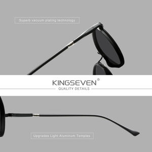 KINGSEVEN 2024 Lunettes de Soleil Rondes Polarisées UV400 pour Hommes, Monture Vintage, Protection Visuelle pour Femmes 7375 - Product Image 6