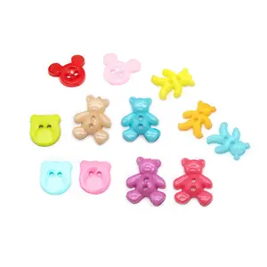 yiwu wintop bulk stock two hole flat mouse bear head design plastic sewing cute baby buttons