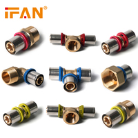 Raccords PEX IFAN OEM pour Tube Multicouche PEX-AL-PEX, Raccord Multicouche à Sertir U TH en Laiton
