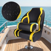 Siège de capitaine marin à dossier haut 105 inclinable, fauteuil de poste de pilotage pour bateau, en cuir PU vinyle, éponge haute élasticité pour la pêche et les yachts