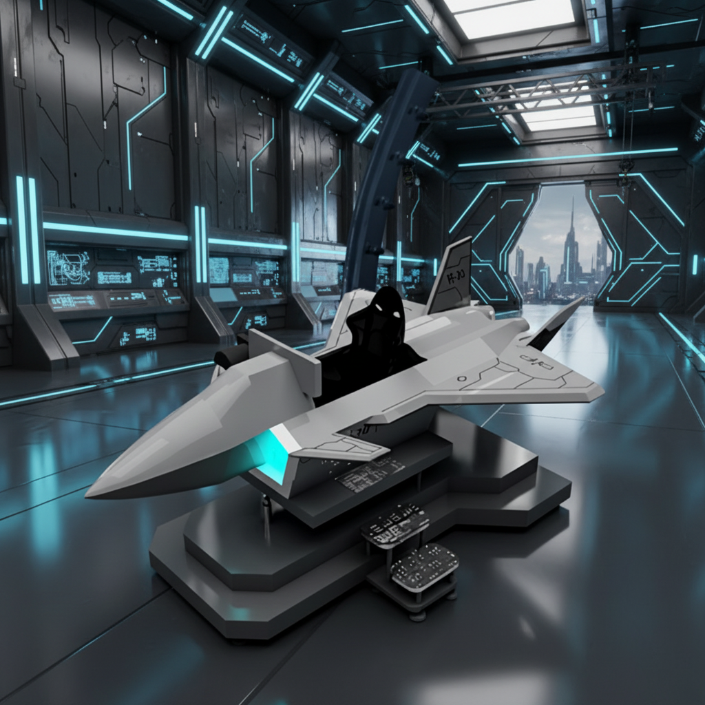 JH Steel 9D VR Flying Simulator | 1-Passenger Metal Flight Ride, Indoor Commercial Amusement Park Equipment, Customizable VR Arcade Machine (Kuwait)