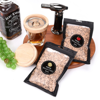 Ensemble de copeaux de bois fumé pour cocktail naturel, sciure de bois fumée en sac pour whisky, copeaux de bois de chêne et hêtre aux fruits naturels aux saveurs multiples