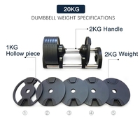 Vente en usine de matériel de musculation Sportvue 32kg/80lb 40kg/90lb haltère réglable en acier pour exercice physique à domicile