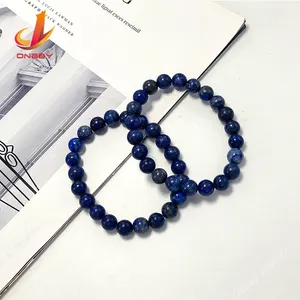 6mm 8mm 10mm Blue-vein stone gemstone natural beads wholesale mens charm italian precious stones bracelet for kids