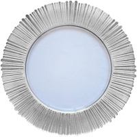 Vente en gros de 4 pièces de sets de sous-assiettes en verre personnalisées avec bord argenté, plats de présentation pour mariage