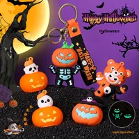 Porte-clés créatif populaire transfrontalier, écologique, durable, en forme de citrouille d'Halloween, petit