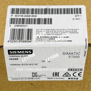 6ES7 1943AA000BA0 NEUF 6ES71943AA00 <span class=keywords><strong>0BA0</strong></span> Bloc de connexion M12Yi - Product Image 1